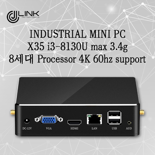산업용 컴퓨터 X35 i3-8130U max 3.4g 8세대 Processor 4K 60hz support 베어본 INDUSTRIAL PC